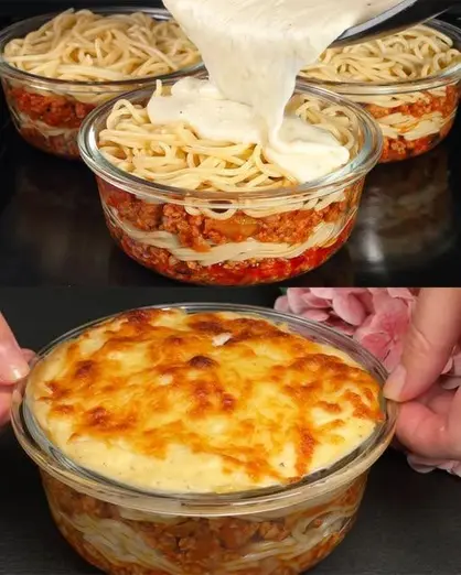 Espagueti Gratinado con Carne