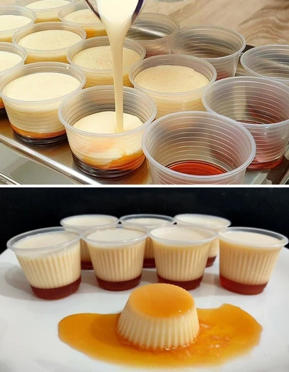 Flan Casero en Vasito con Caramelo