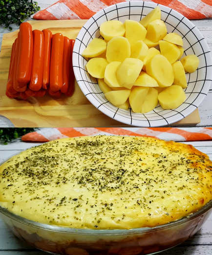 Pastel de Salchicha y Puré de Papa