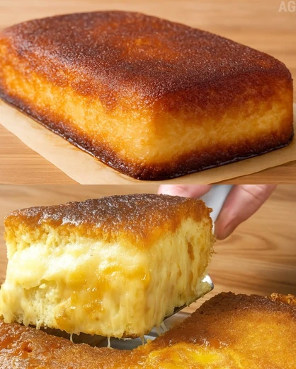 Pastel de yuca cremoso con queso y caramelo