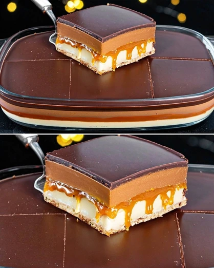 Postre Frío tipo Twix de 4 Capas