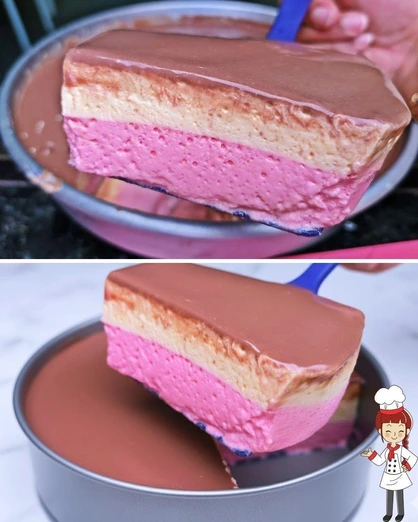 Pastel Mosaico Tricolor de Fresa, Vainilla y Chocolate