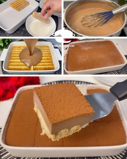 Tiramisú de chocolate en refractario