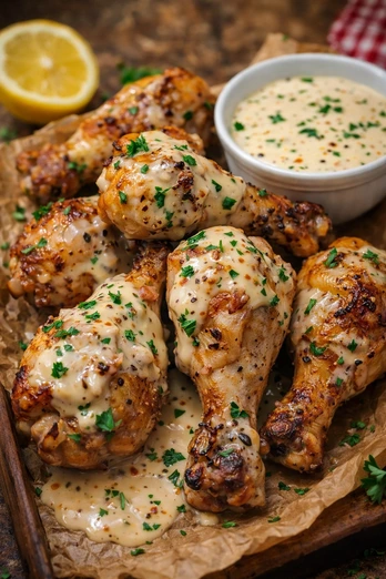 Pollo al horno en salsa de mostaza y miel