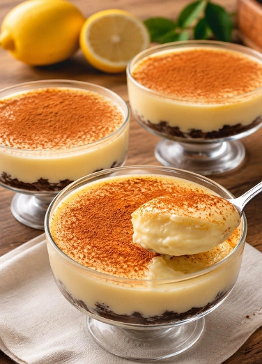 Postre de Limón Espolvoreado con Canela