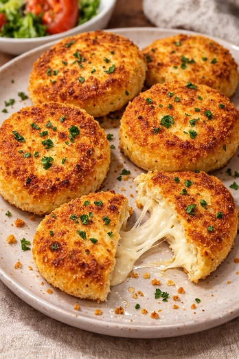 Tortitas de Papa con Queso Fundido