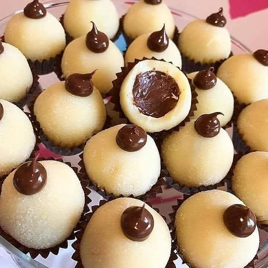 Trufas de Leche en Polvo Rellenas de Nutella