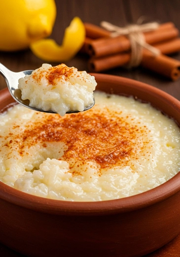 Arroz con Leche Tradicional Espolvoreado con Canela